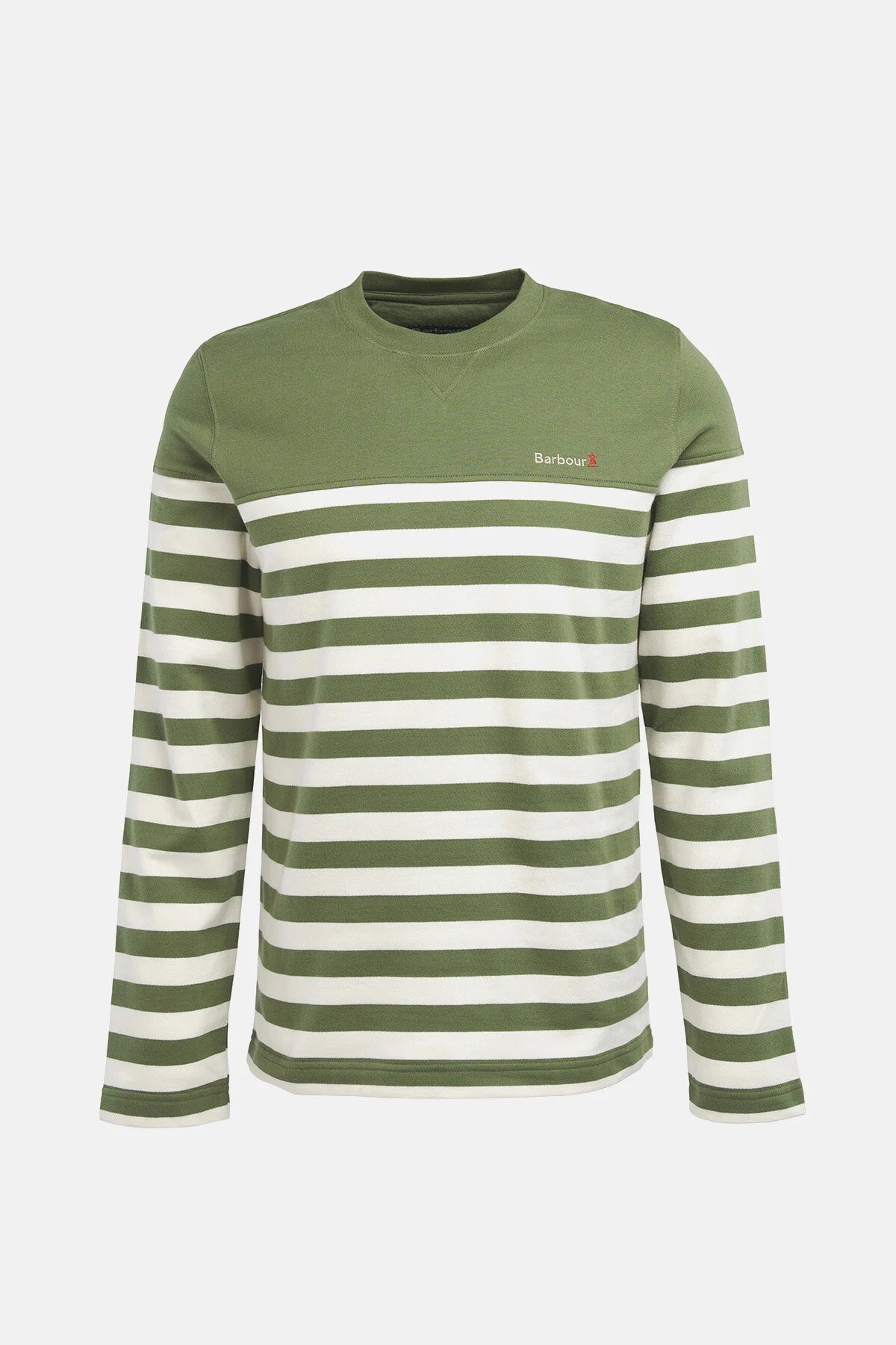 Firthmoor stripe crew T-shirt - BURNT OLIVE