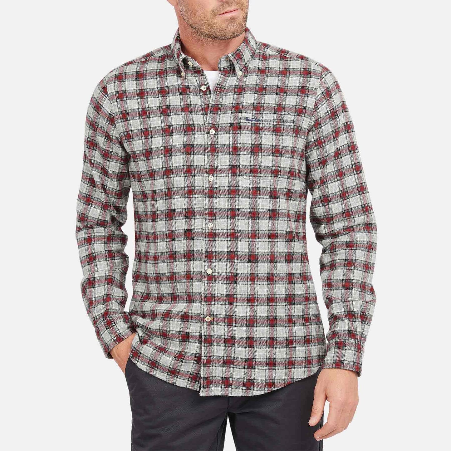 Shirt with breast pocket - GREY MARL
