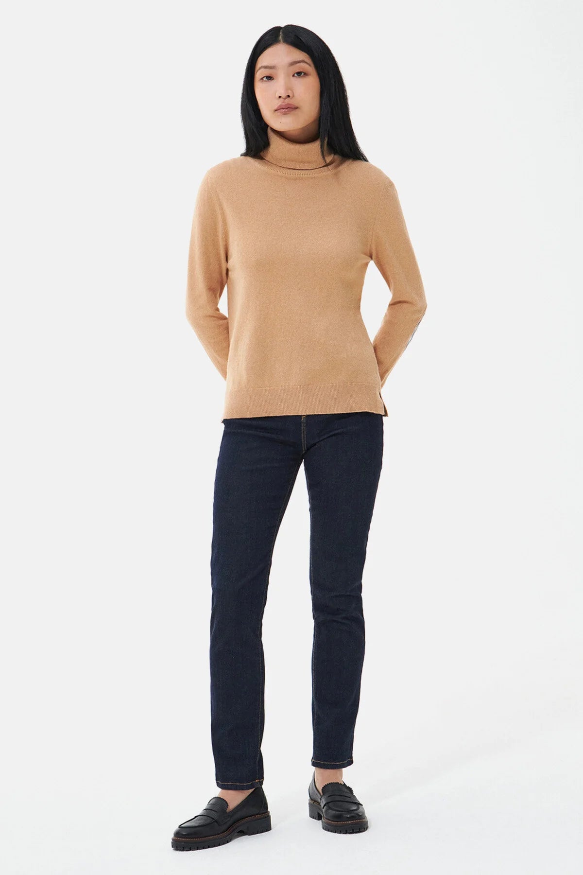 Pendle Roll-Neck Sweatshirt - CARAMEL/FAWN