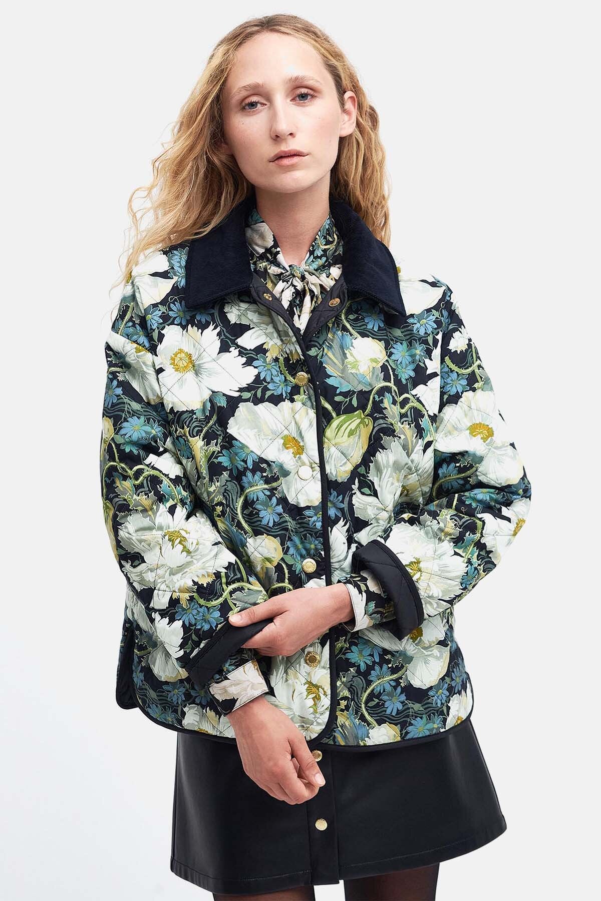 Daintry Reversible Quilted Jacket - BLACK/PAPAVERA