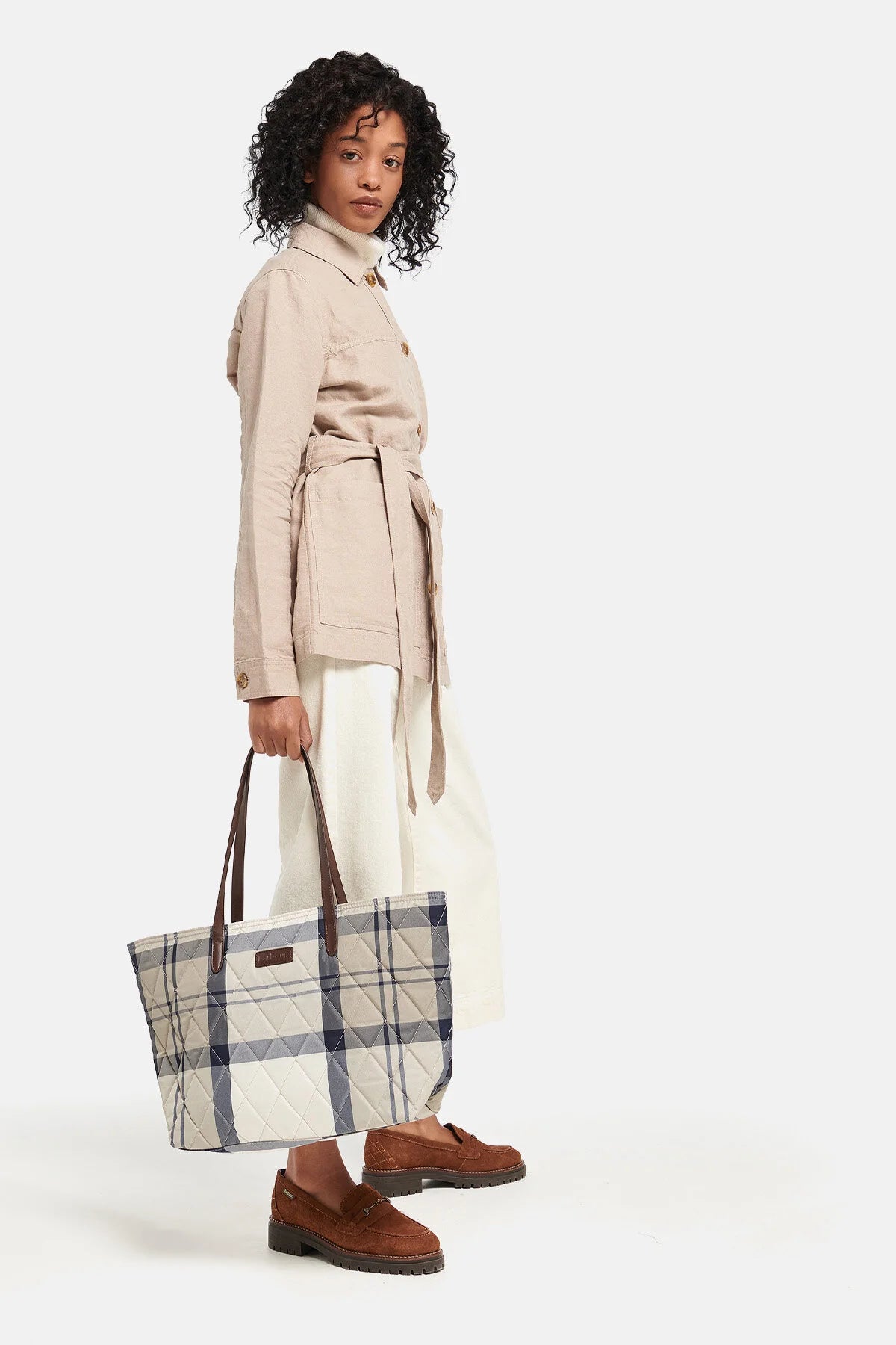 Wetherham Quilted Tartan Tote Bag - DRESS INDIGO TARTAN