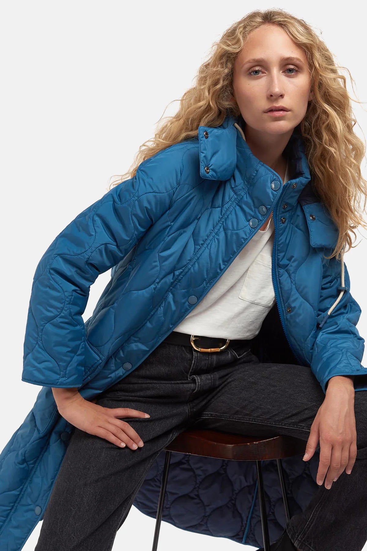 Nevis Quilt Jacket by ALEXACHUNG - HYDRO NAVY